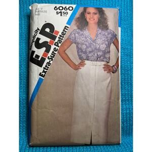 Simplicity Sewing Pattern 6060 blouse straight skirt size 16